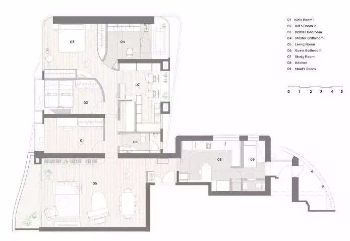 149㎡ 的二胎房设计丨简约时尚的家-3