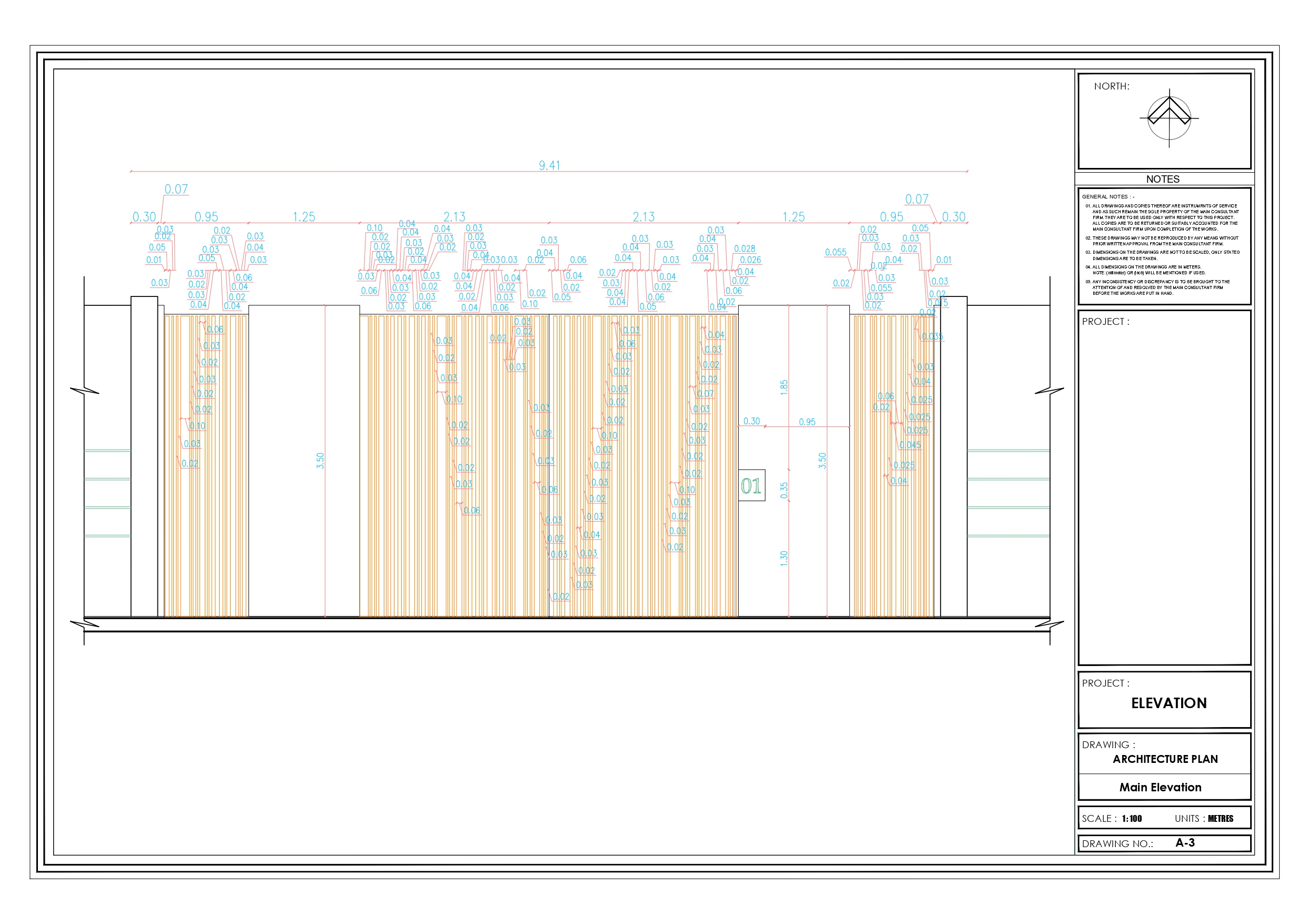 Working Drawings Of fence of villa-2