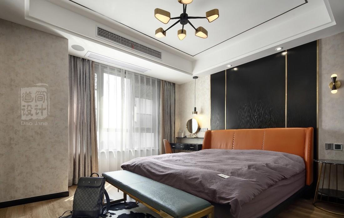 道简现代轻奢——黑橙色调的活力空间-10