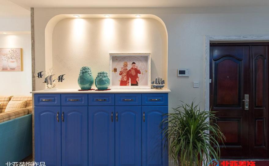 地中海风格 120㎡家居设计,白色调与蓝色元素打造浪漫空间-21