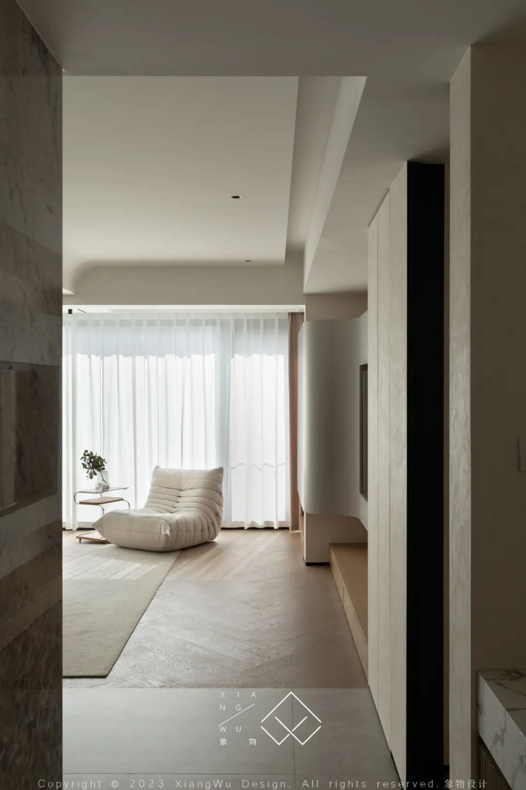 奶油色调的简约诗意空间丨中国常州丨象物设计-28