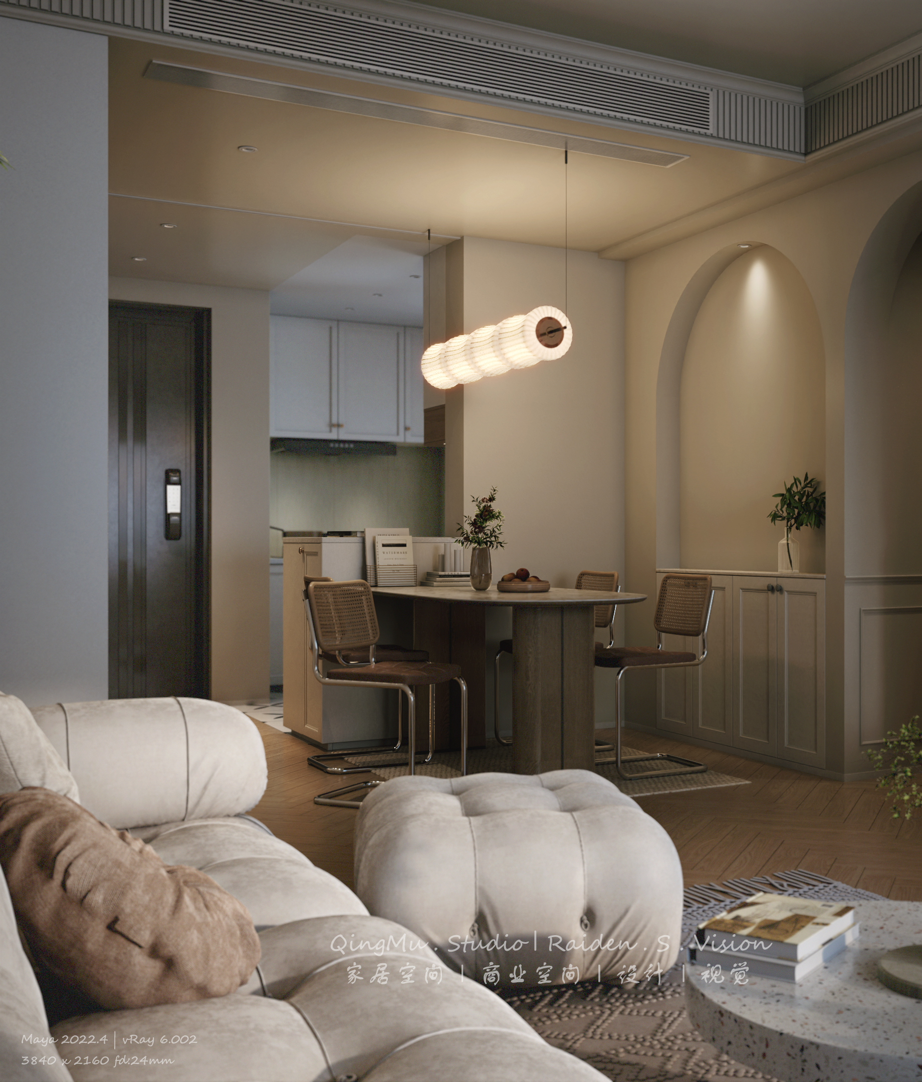 法式奶油风家居设计案例丨中国阜阳丨青木空间研究所-27