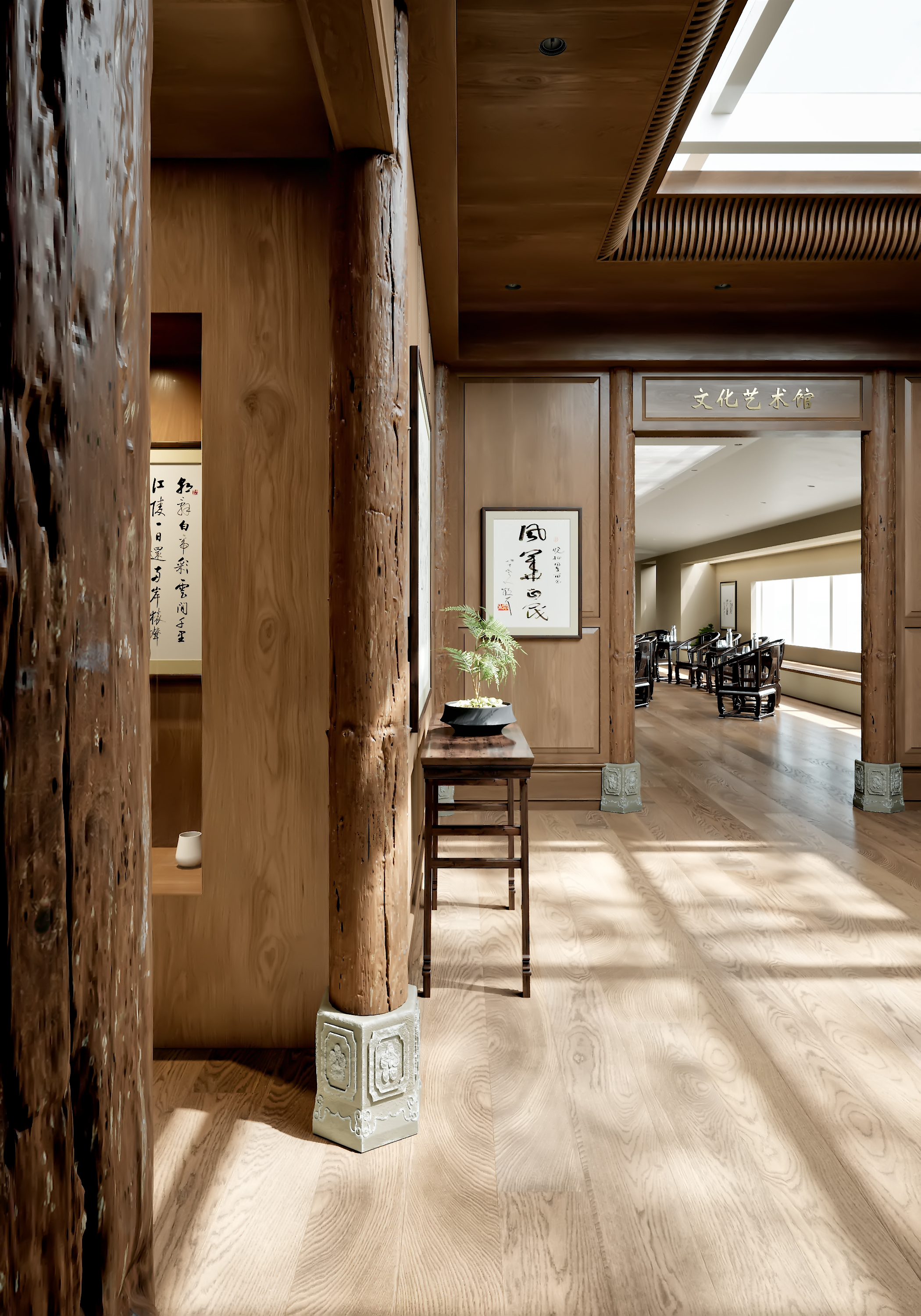 中式艺术中心风效果图表现-8