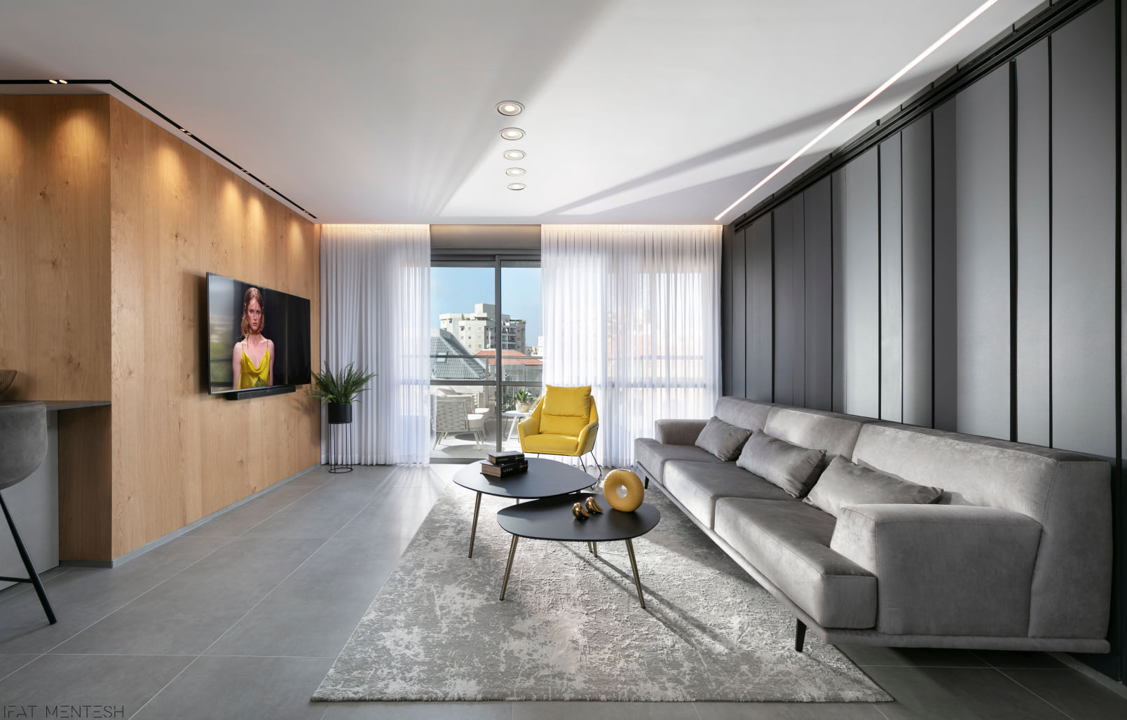 140 平米公寓，水泥板客厅展现几何之美-11