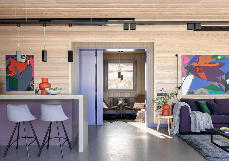 俄罗斯郊区木质小屋 | 玻璃墙、壁炉、桑拿，阿尔卑斯山风格-8