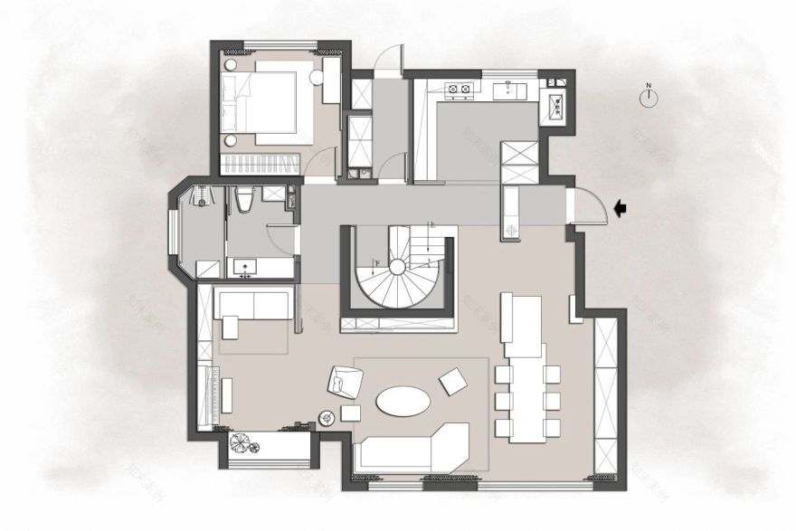 天津360㎡光影雅宅丨中国天津丨营造清美空间设计有限公司-9