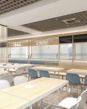 华菱员工餐厅——温馨家居风格，多功能空间设计