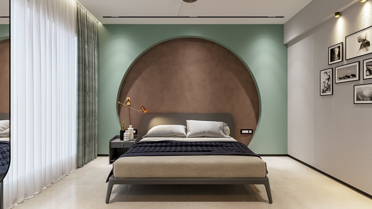 20 Best Two Colour Combination For Bedroom Walls-8