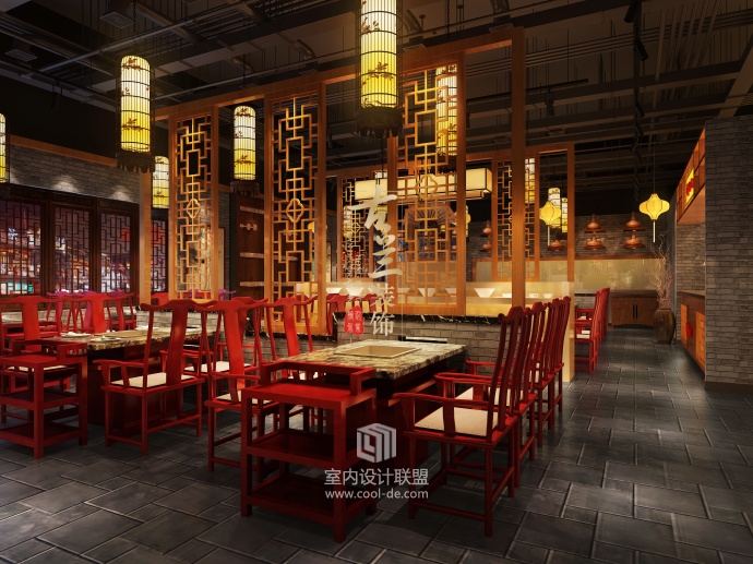 重庆火锅店装修设计——川行记火锅店中式火锅店装修设计-2