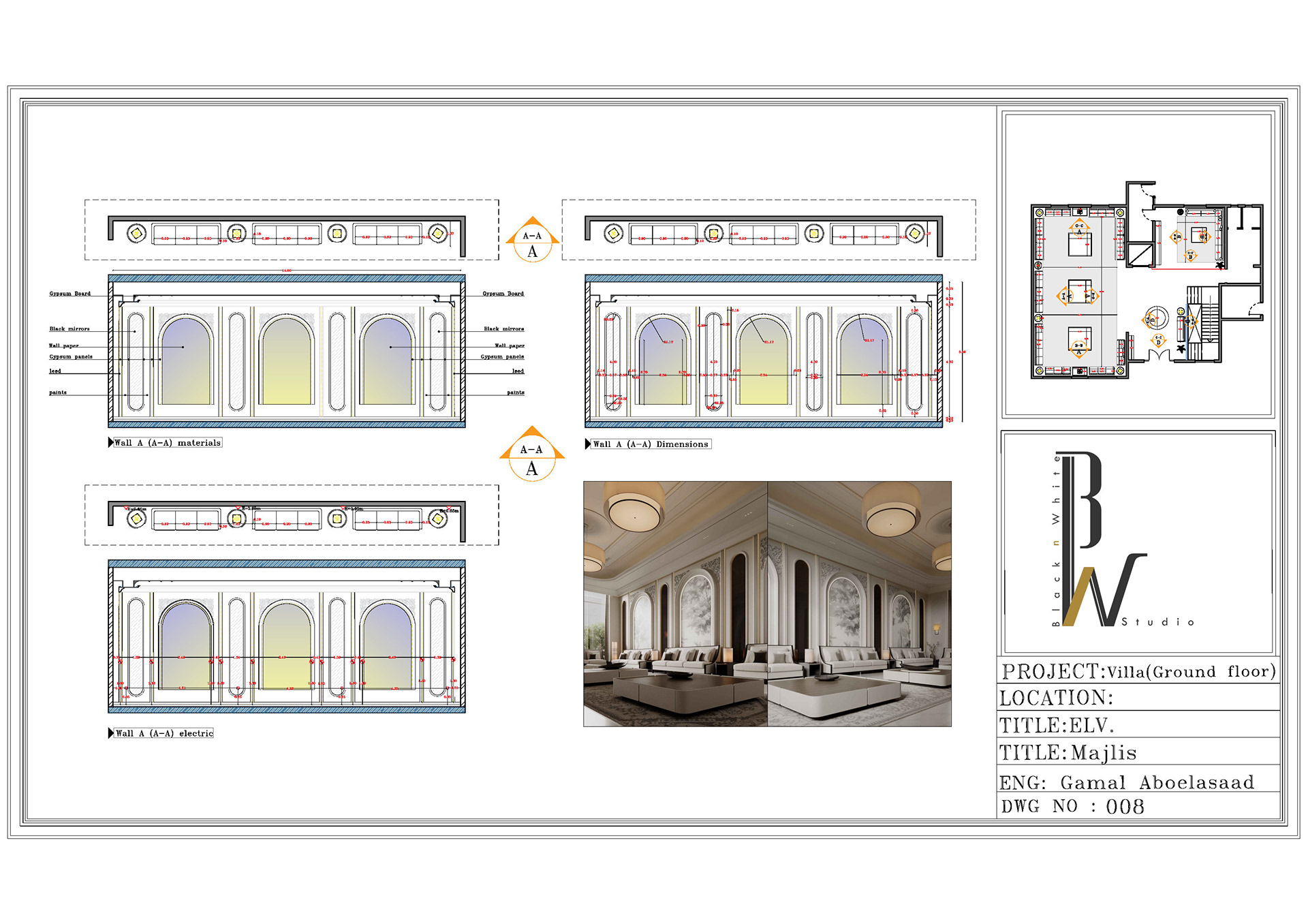 别墅室内设计  首层丨Black N White studio-16