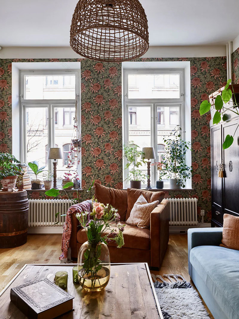 瑞典百年公寓的复古花卉之旅-3