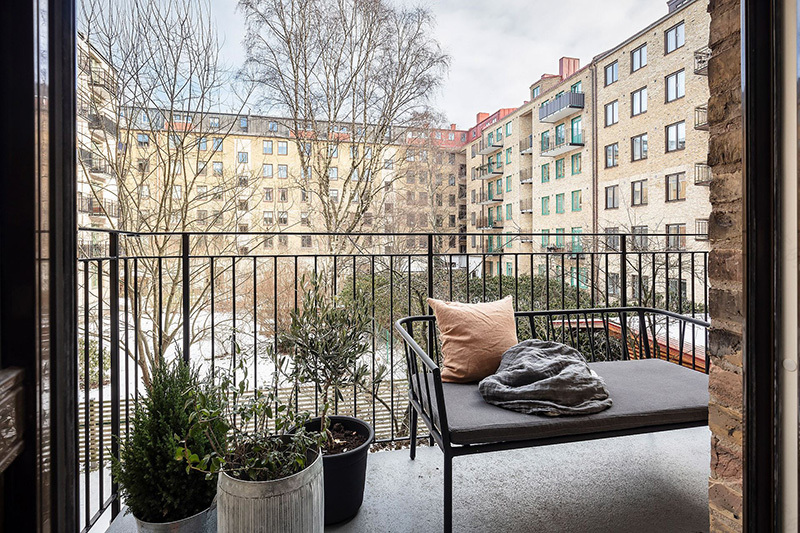 哥德堡 51 平米时尚公寓 | 灰墙砖厨、复古走廊,小空间大创意-24