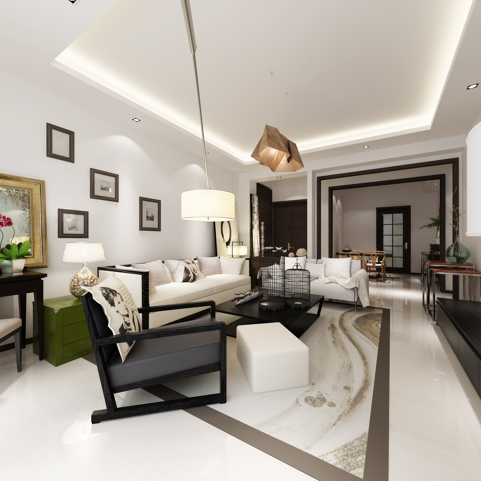 新中式 中式古典 奢华家装别墅样板房-3-26