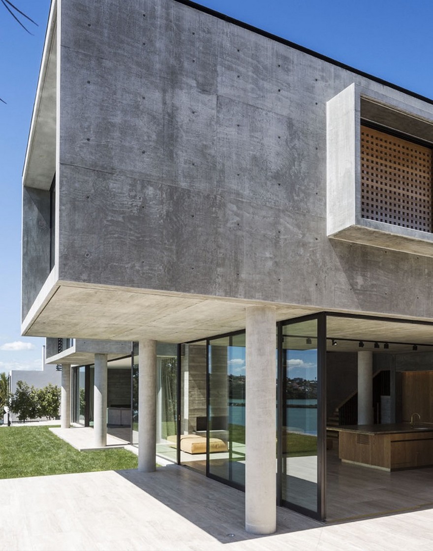 Massive Concrete Home on a Cliff Above Hobson Bay-4