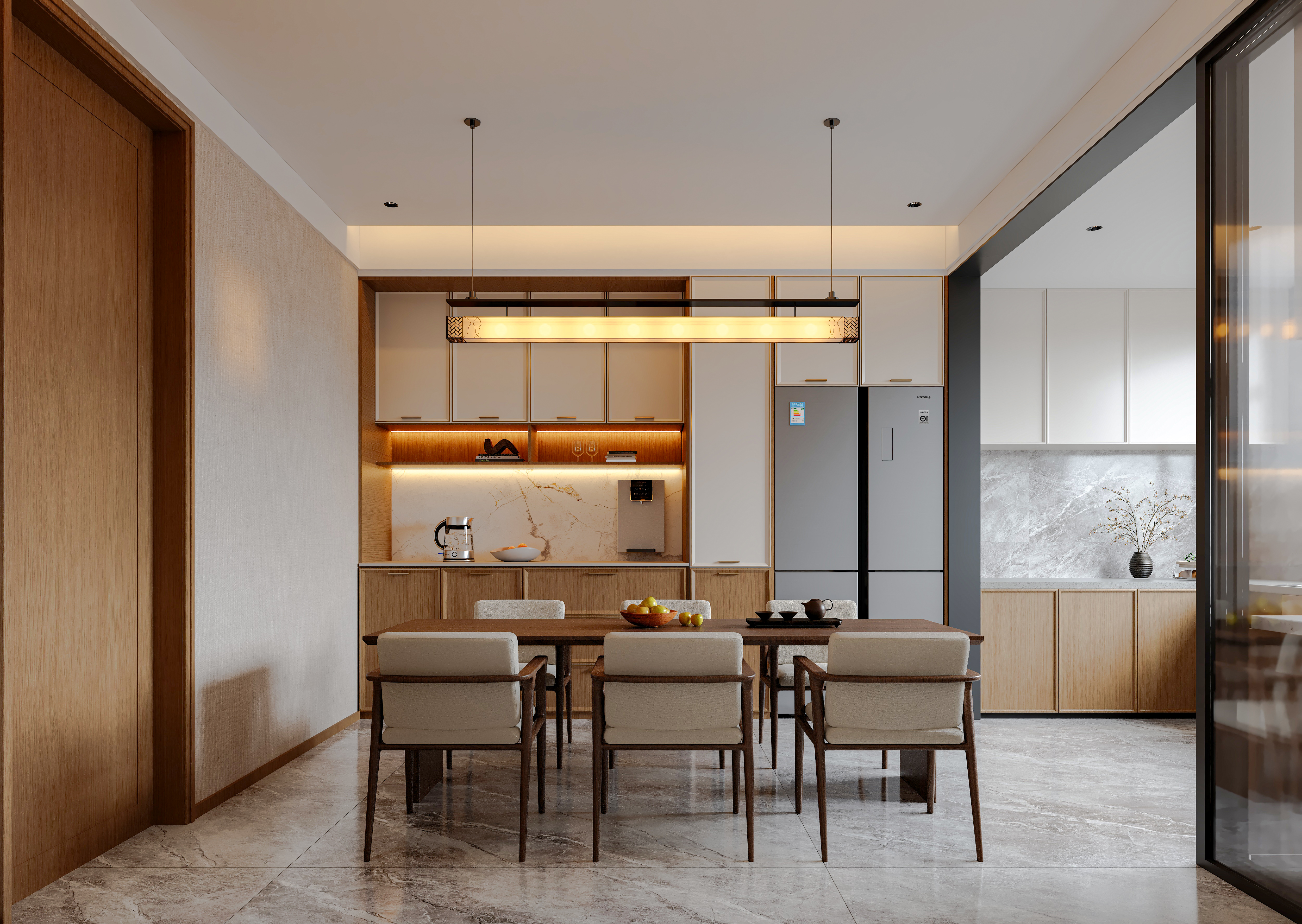 小户型宋式美学效果图-4