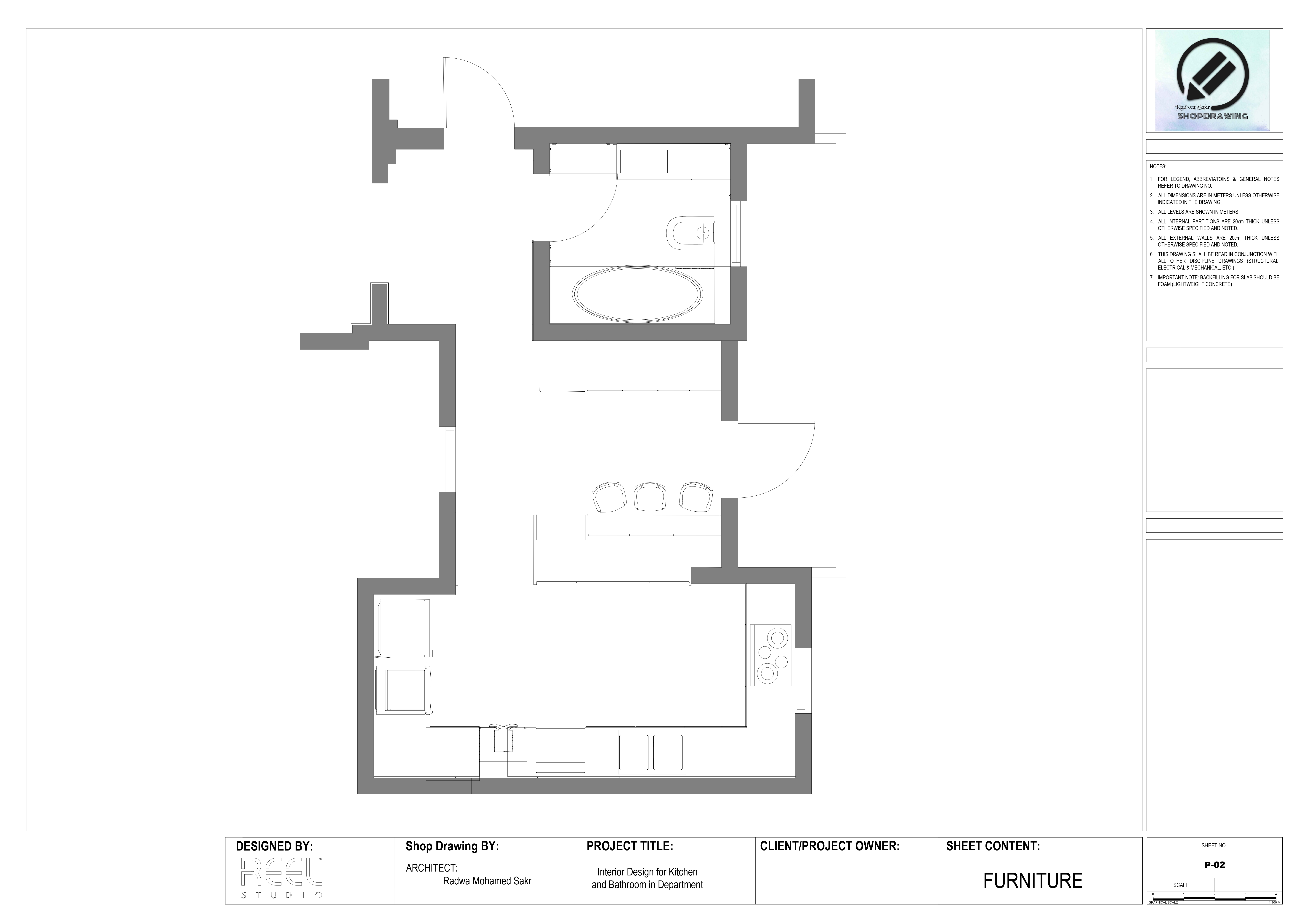 厨房和浴室施工图丨埃及开罗丨Reel Studio-5