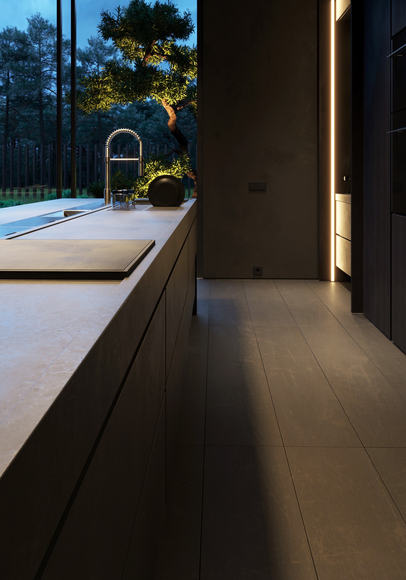 高级黑 极简别墅设计！-33