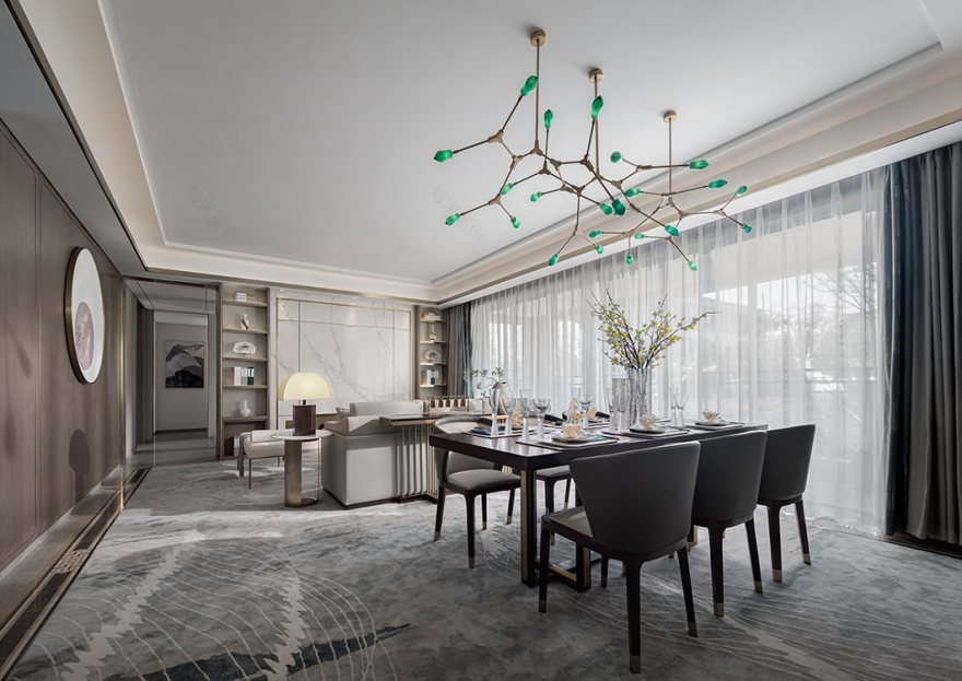 蓝光·雍锦湾中式雅奢样板房,演绎现代东方美学-11