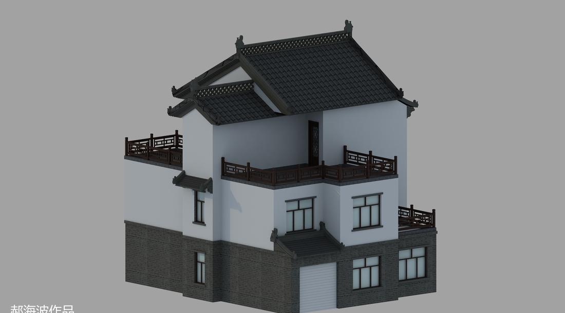 
五原中式建筑风格 饭店及别墅 -12