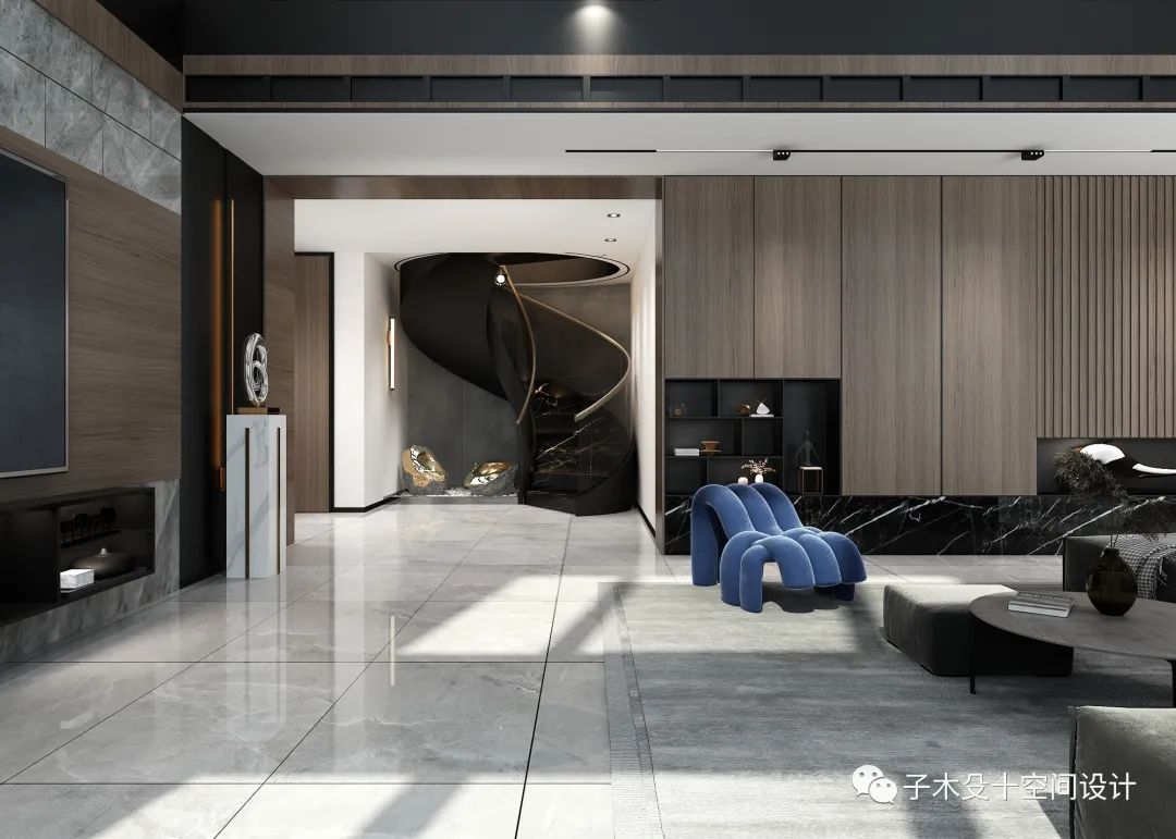 黑白灰极简大宅丨中国吉林丨子木殳十空间设计-19