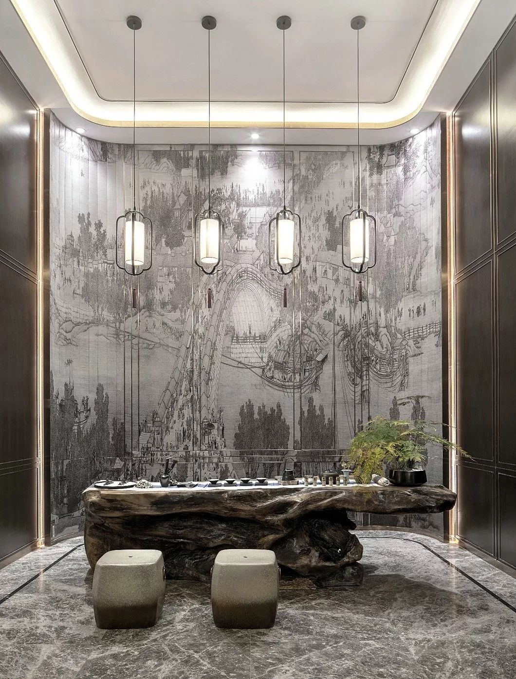 常德壹号府·新中式风格样板房设计丨中国常德丨伊派软装设计-76