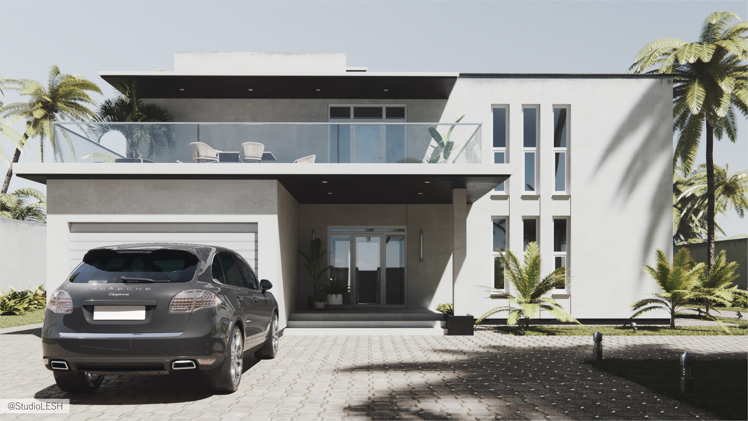 城外带泳池的两层别墅丨LESH（推测）-11