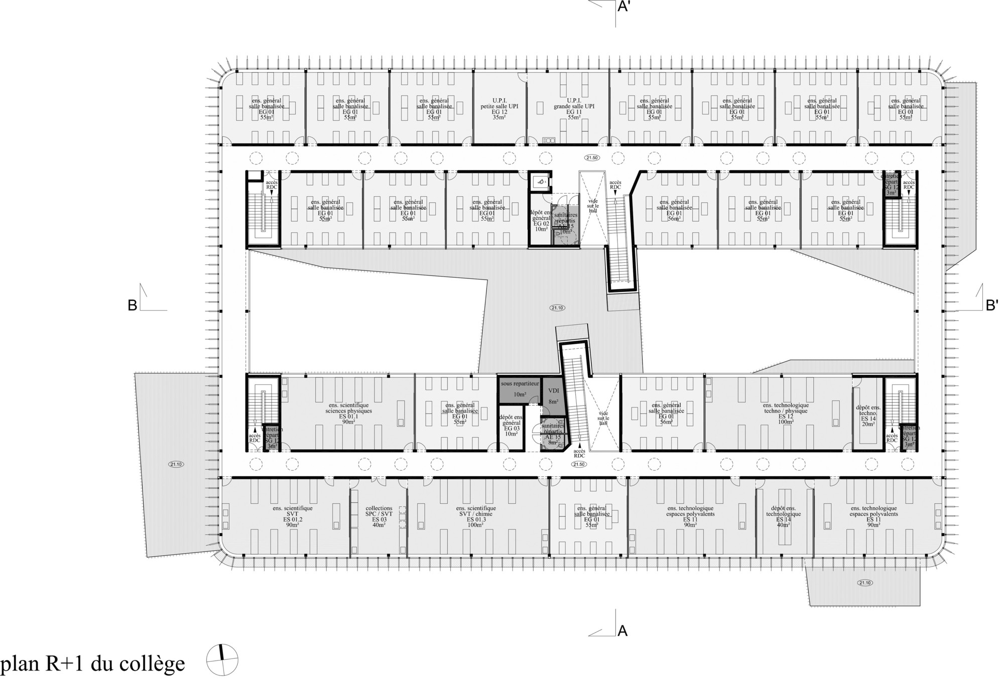 安茹布列塔尼中学教育建筑-25