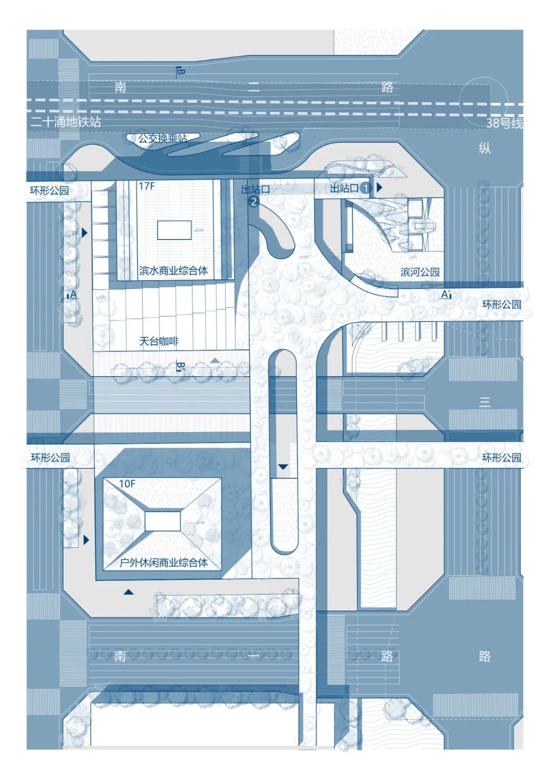 东南大学本科超肝毕设！“绿色建筑手段+仿真模拟”打造城市绿肺！“复合业态+慢行空间+生活图景”碳城融合的TOD城市设计！-110