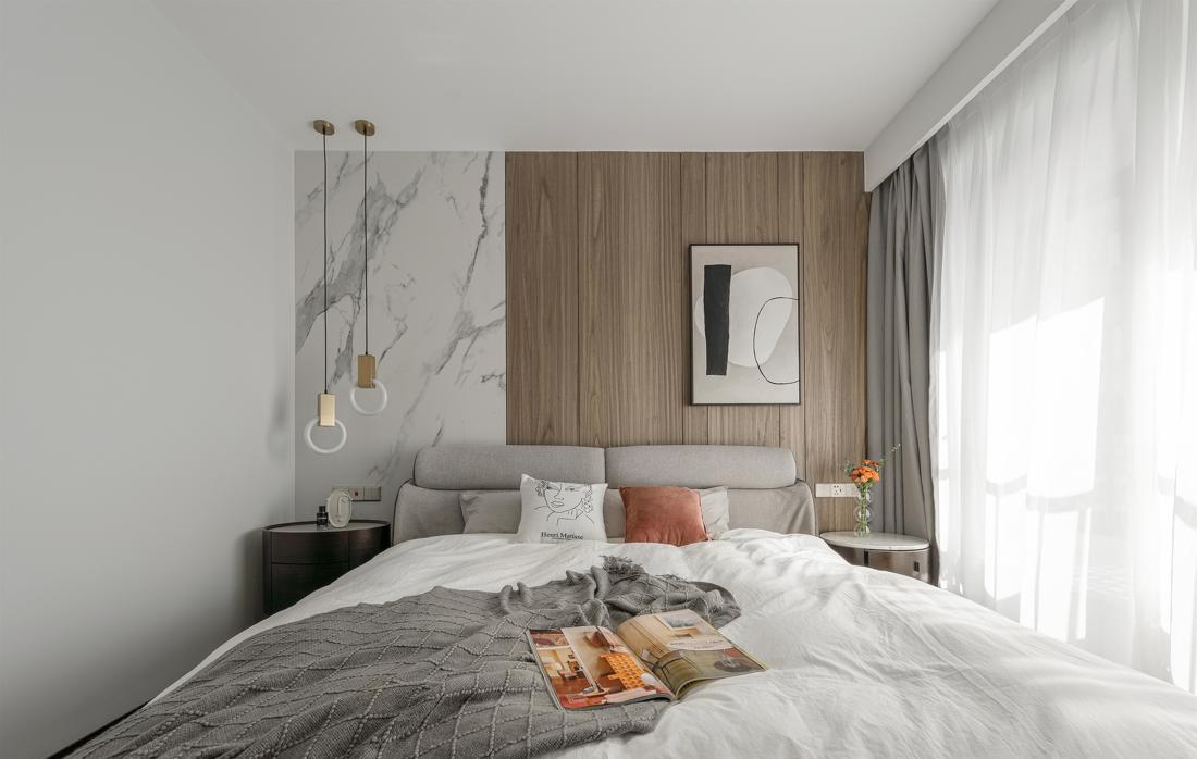 95 后高级风婚房,胡桃木与大理石的完美融合-20