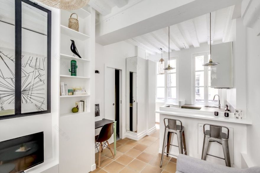 24㎡蜗居变巴黎时尚小公寓,设计师如何做到的?-45