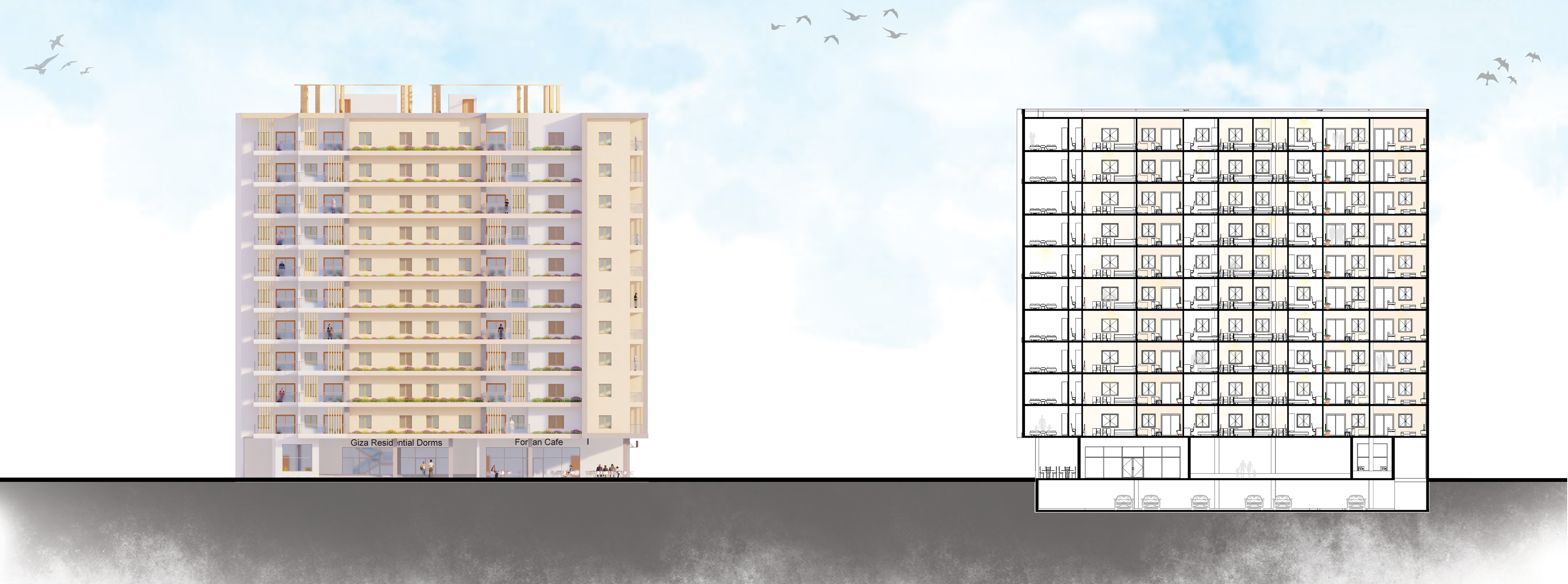 Giza 住宅宿舍丨埃及丨开罗大学工程学院建筑系-18