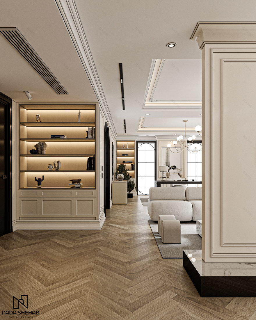 乡村风格简约卧室及梳妆区与浴室设计-8