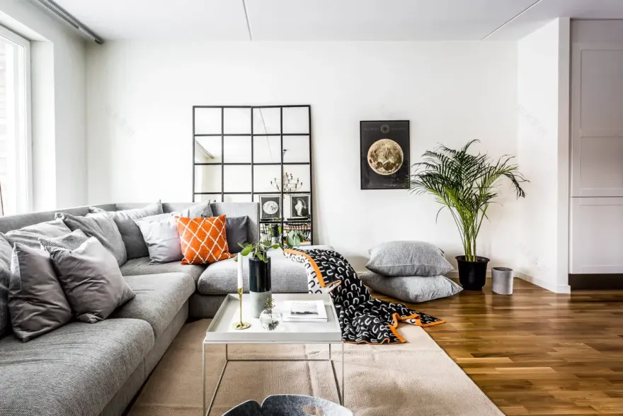 镜子的创意安装 | 藏在沙发后的艺术-2