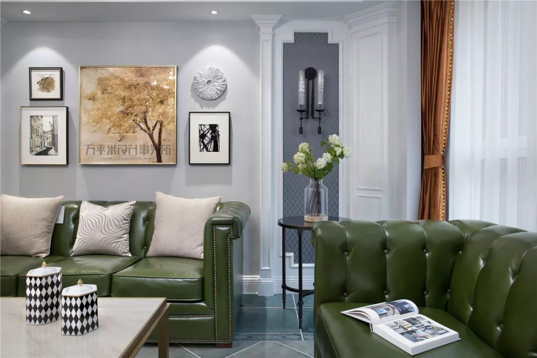 长夏方平米设计,美式平层大宅的优雅色彩碰撞-41