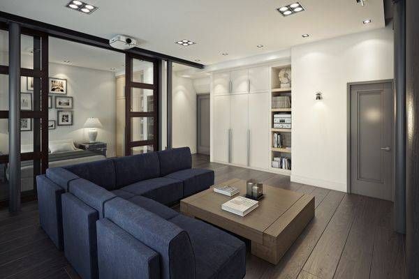 Квартиры студии в современном стиле, 5 проектов - Фото интерьеров-192