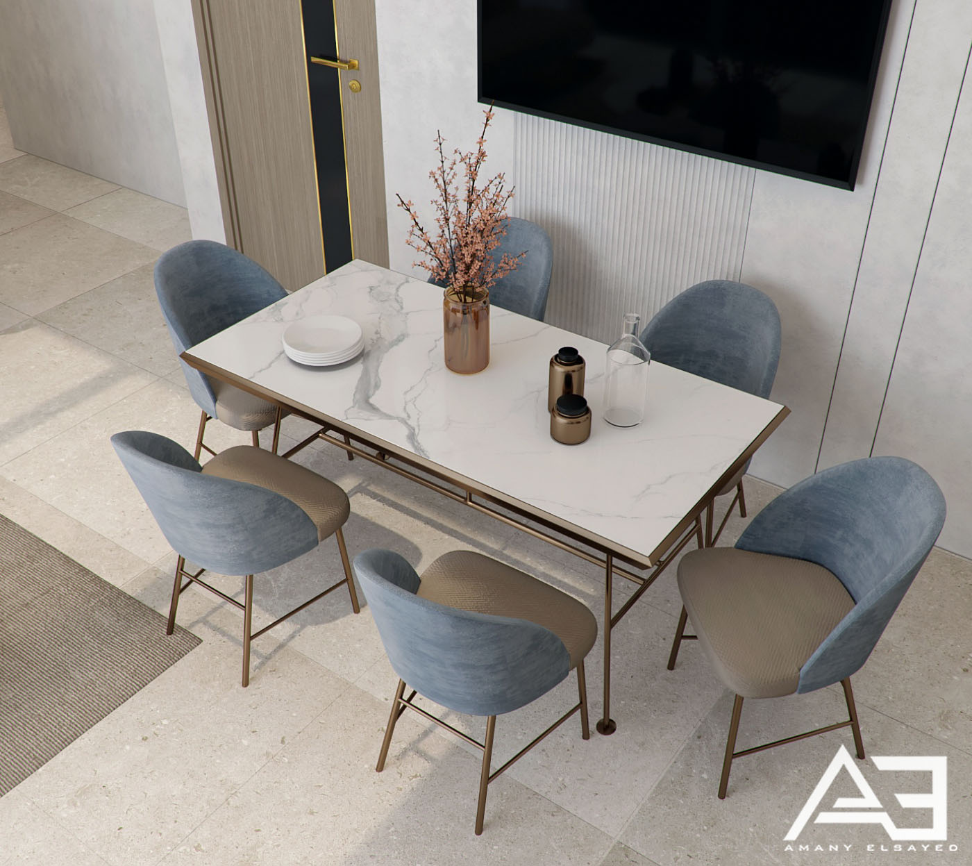 现代化带卫生间的客厅丨沙特阿拉伯丨AMANY ELSAYED-8