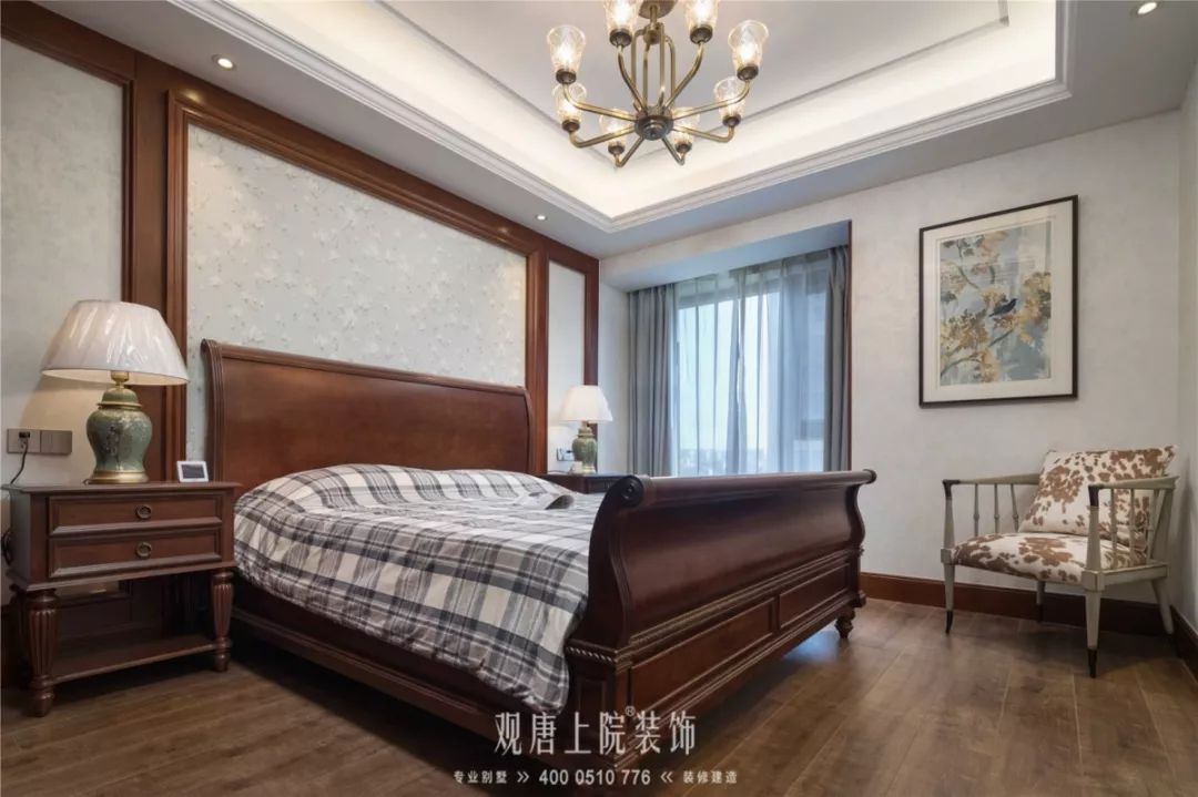 观唐上院解磊 | 香槟花园 150㎡美式中魂,定制生活热爱-34