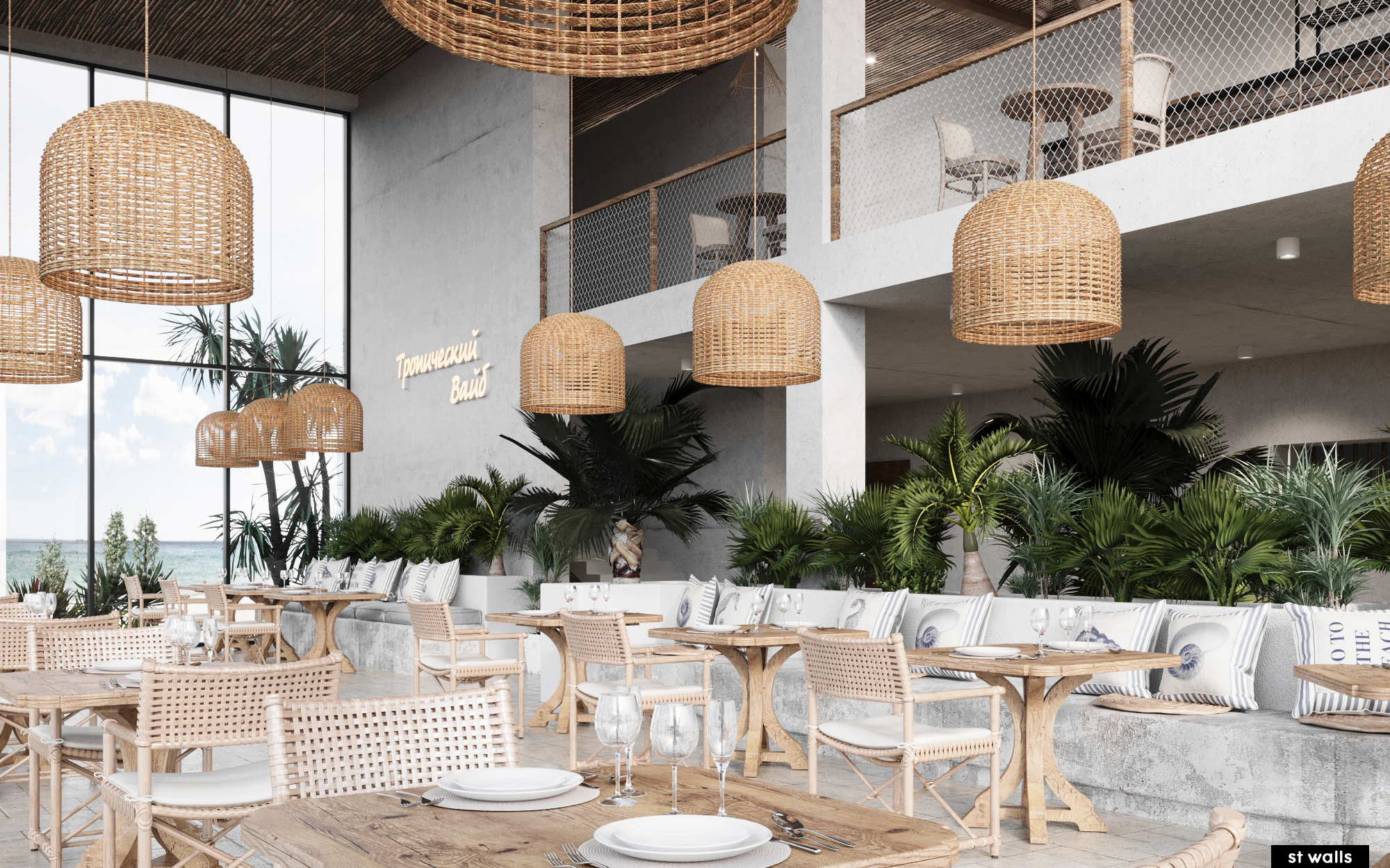 "Tropical Vibe" Cafe Conceptual Design #2141-3