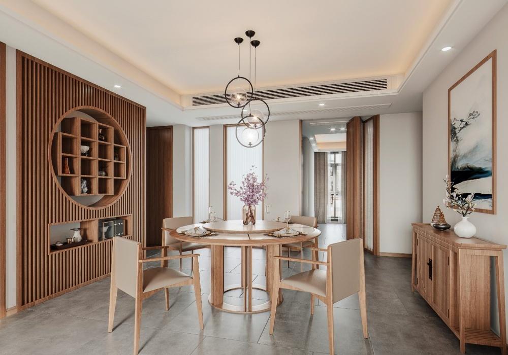 新中式家居设计 | 双 L 造型电视背景、无主灯设计-10