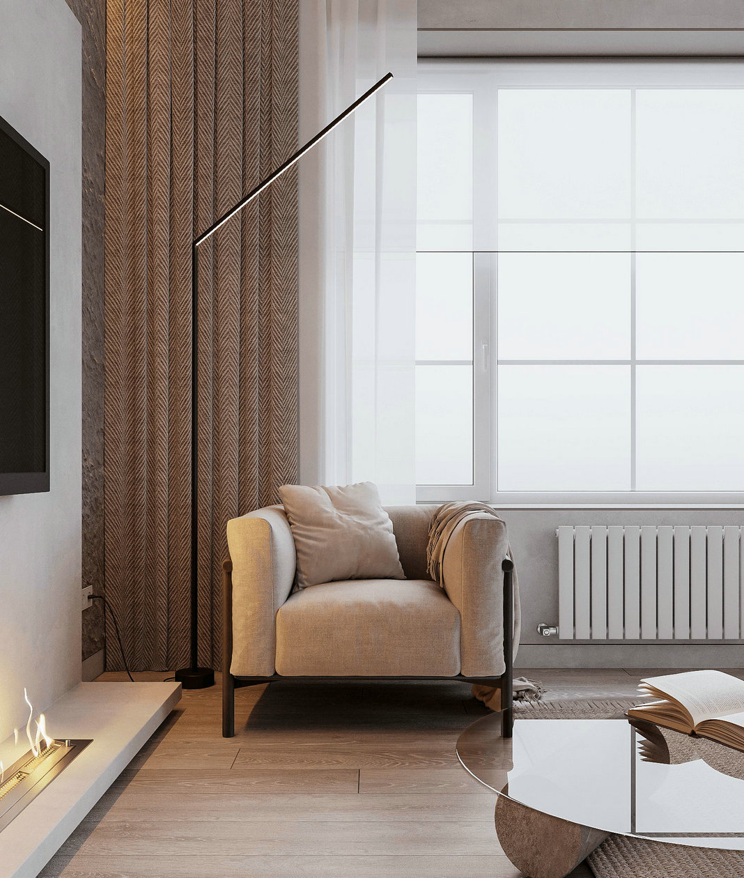 94㎡高级色系公寓设计-1