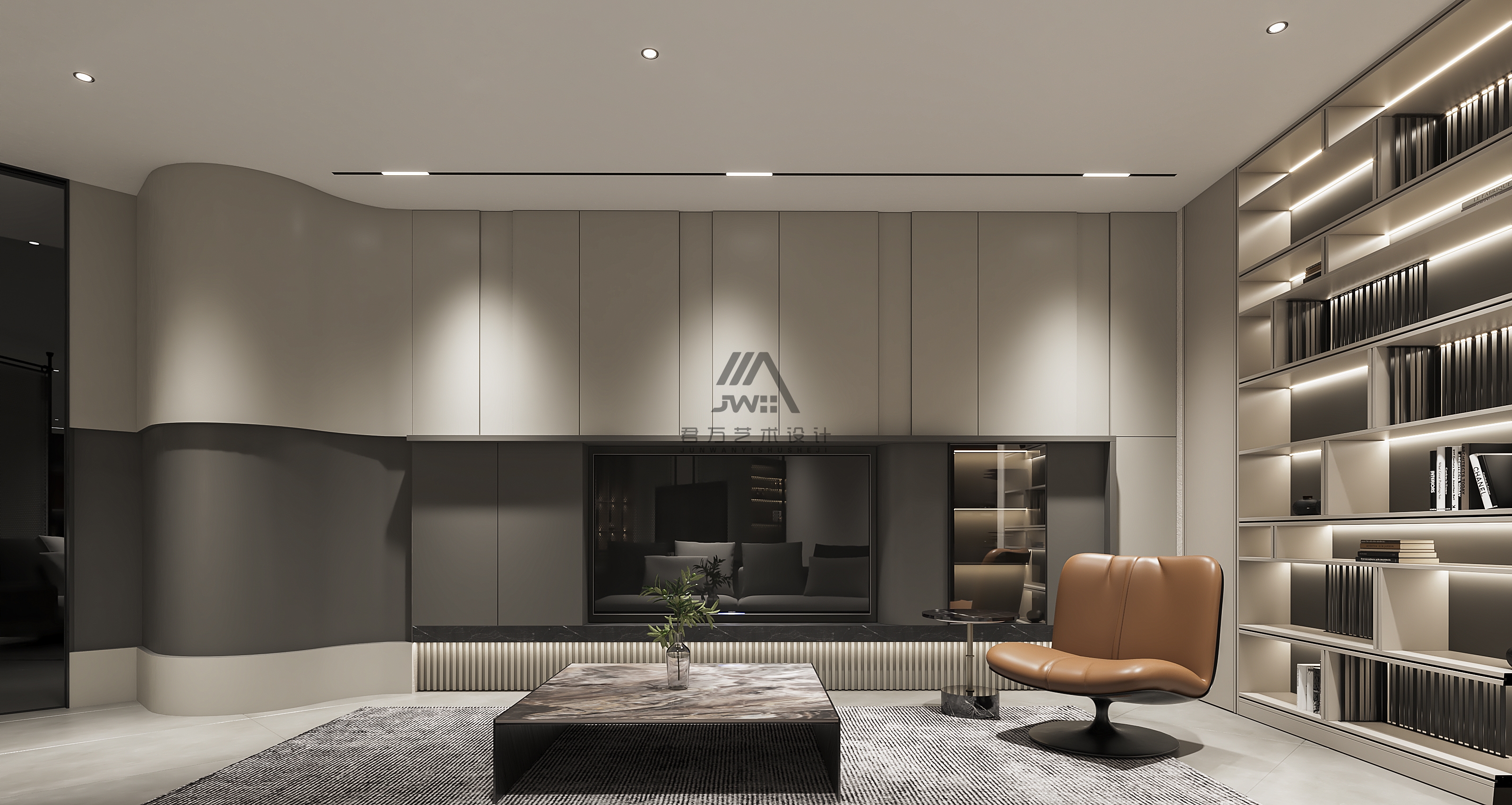 灰白简约随光影转室内设计丨君 one 设计-11