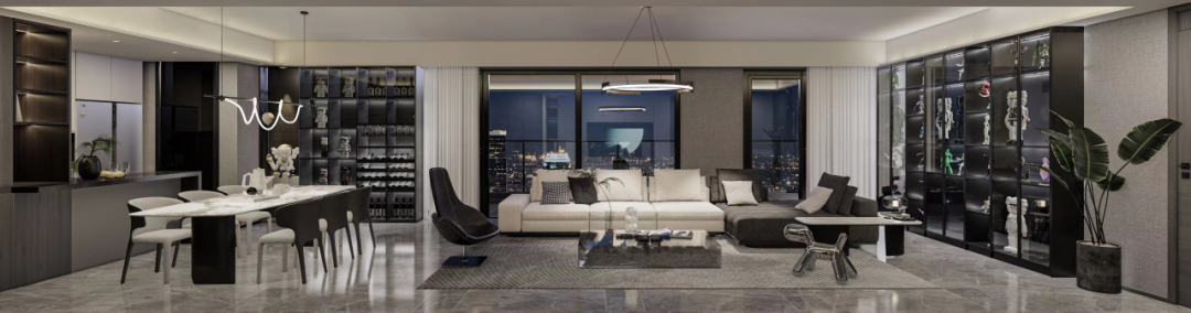 188㎡现代黑白灰质感的家丨时光里全案设计-1