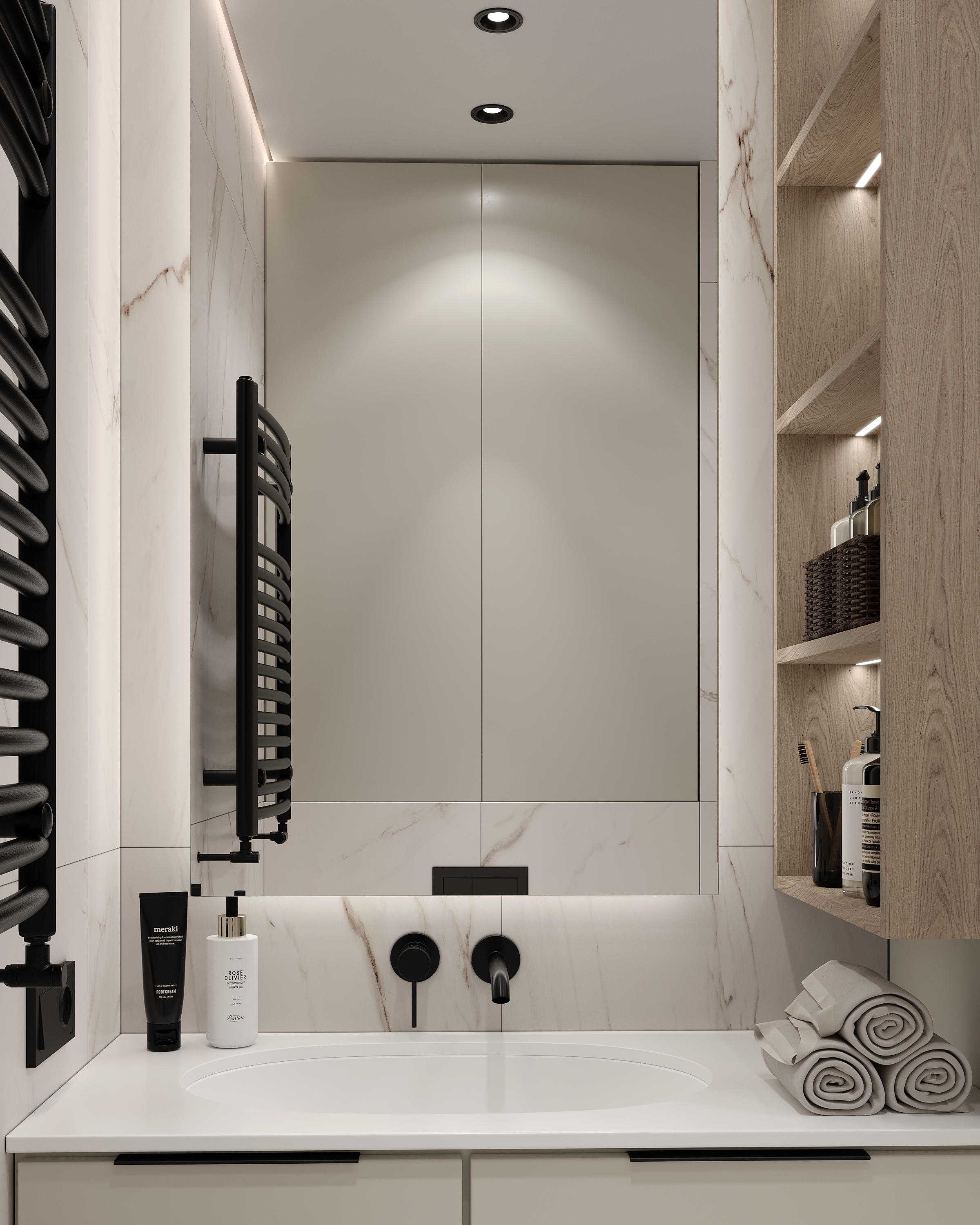 Modern apartment with a terracotta accent-19