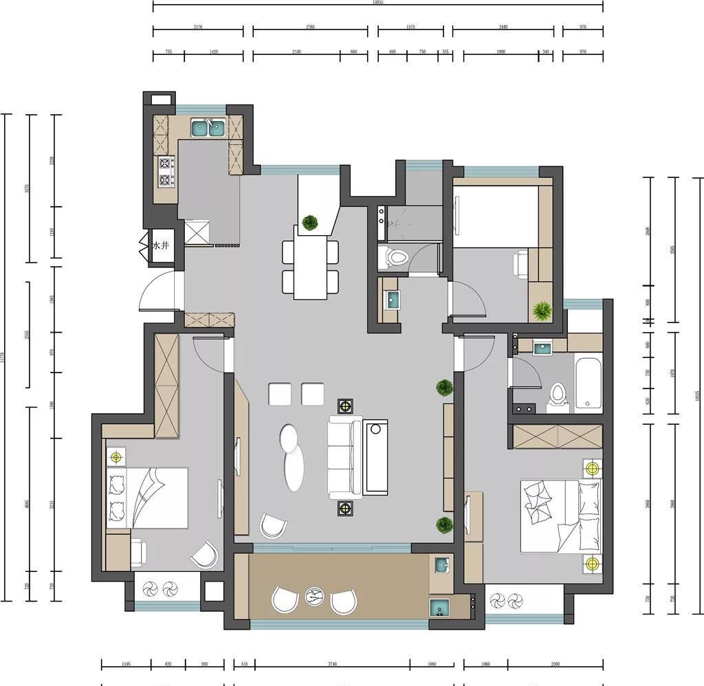 125 平现代风三房-0