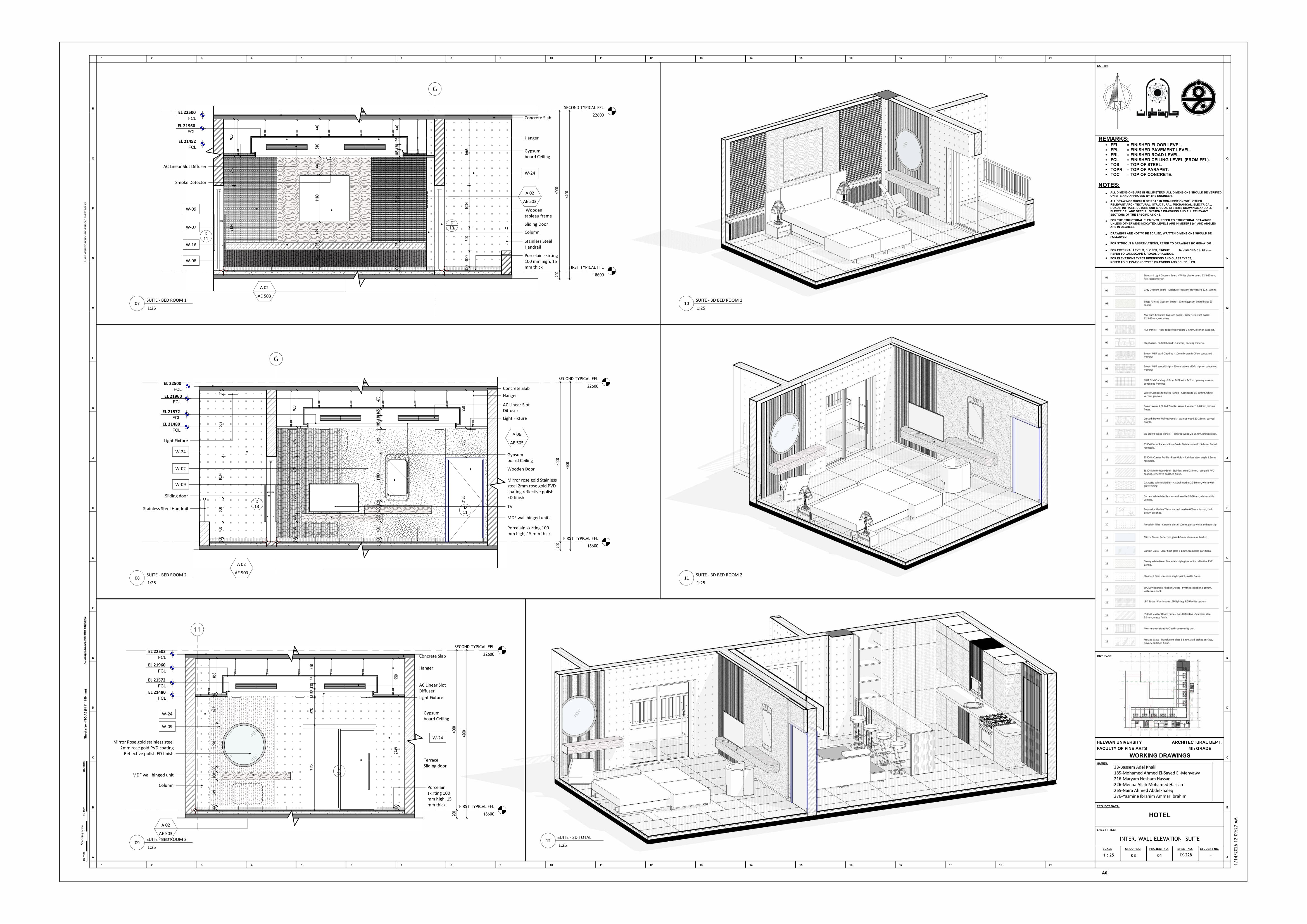 Blue Hotel | 3-Star Hotel Working Drawings-104