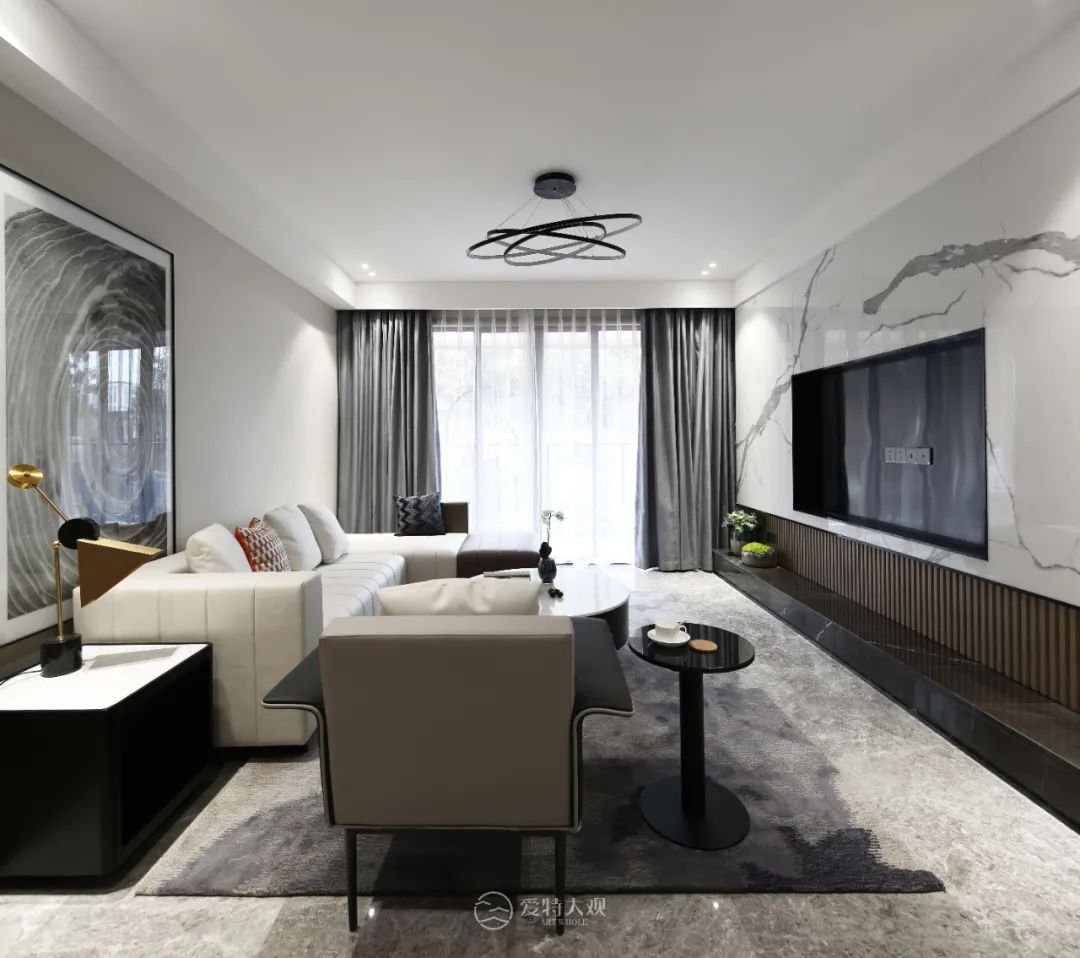 样板房实景丨187㎡现代风，越简单，越高级！-10