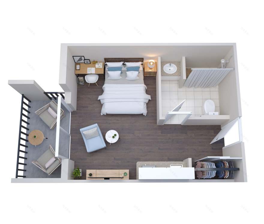 带有渲染的 SketchUp 三维模型丨The 2D3D Floor Plan Company-20