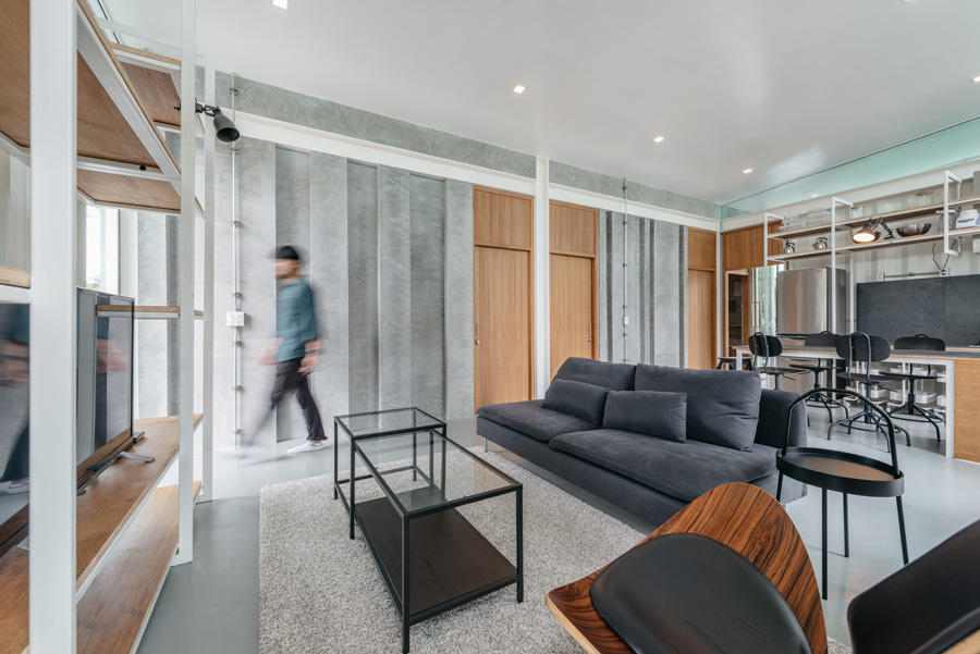 แบบบ้านตู้คอนเทนเนอร์ เปลี่ยนตู้ 15 ใบ เป็นบ้าน 1 หลังใหญ่ กับอีก 1 หลังน้อย-14