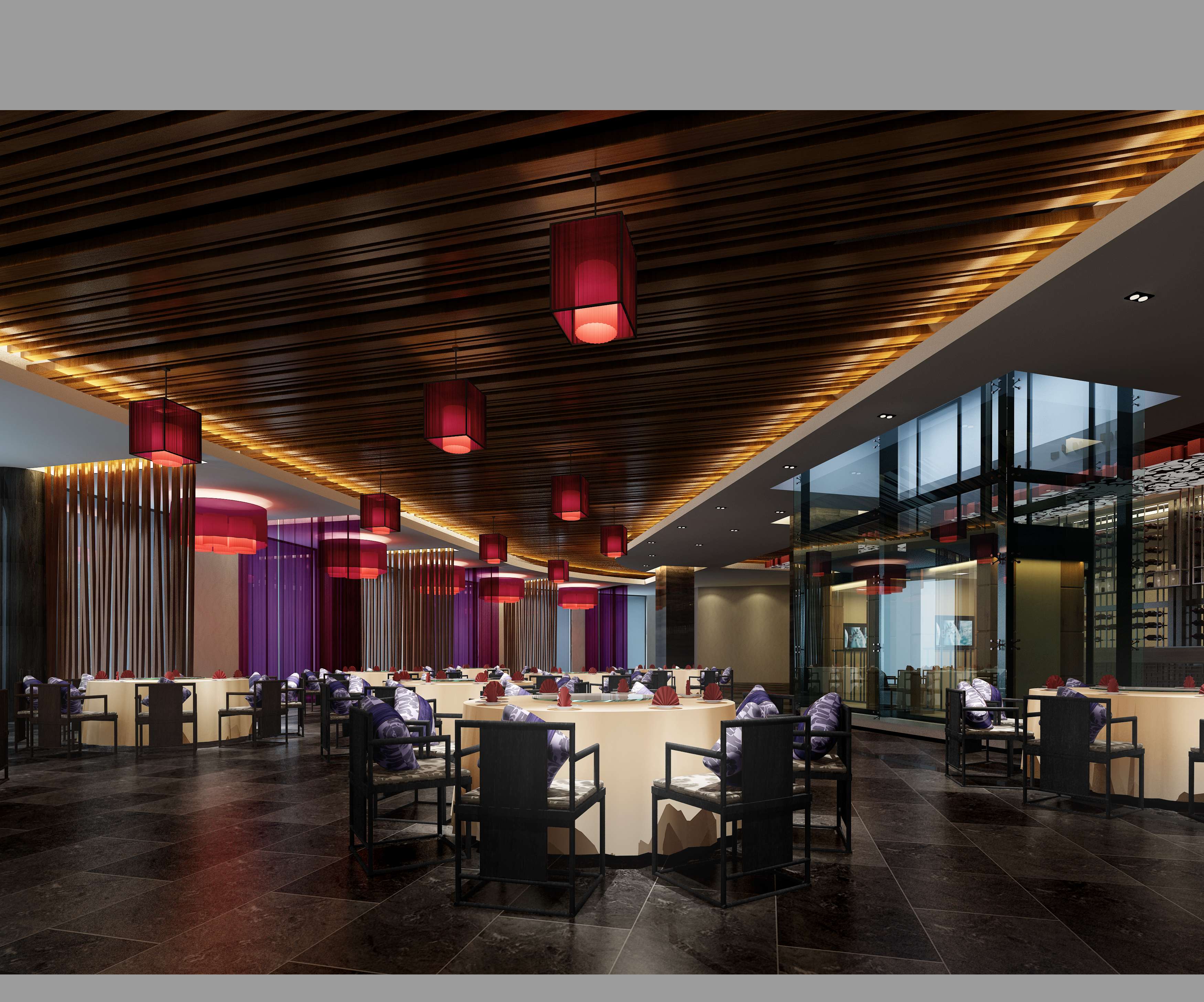 餐厅设计效果图中餐厅餐厅包间包房小吃店面馆工业主题餐厅-9-48