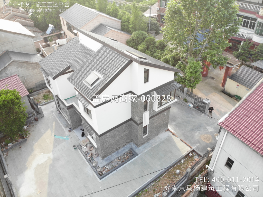 【施工队案例】江苏省南通市如东县二层现代别墅施工-16